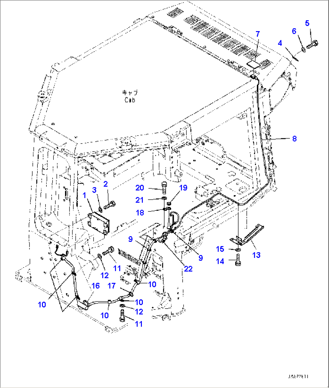 Cab, KOMTRAX Controller and Antenna (#95001-)