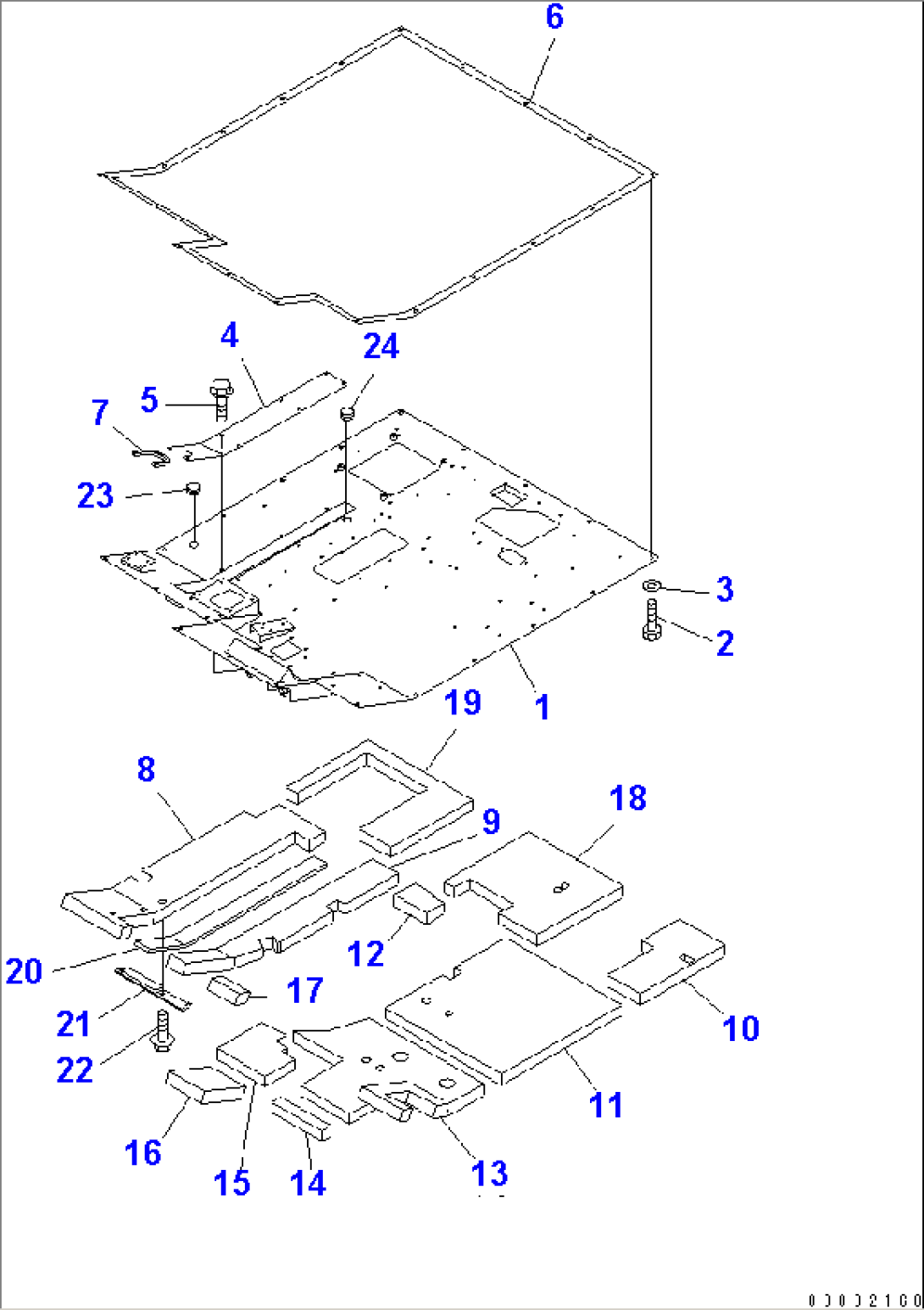 FLOOR (FLOOR FRAME AND MAT)(#1016-)