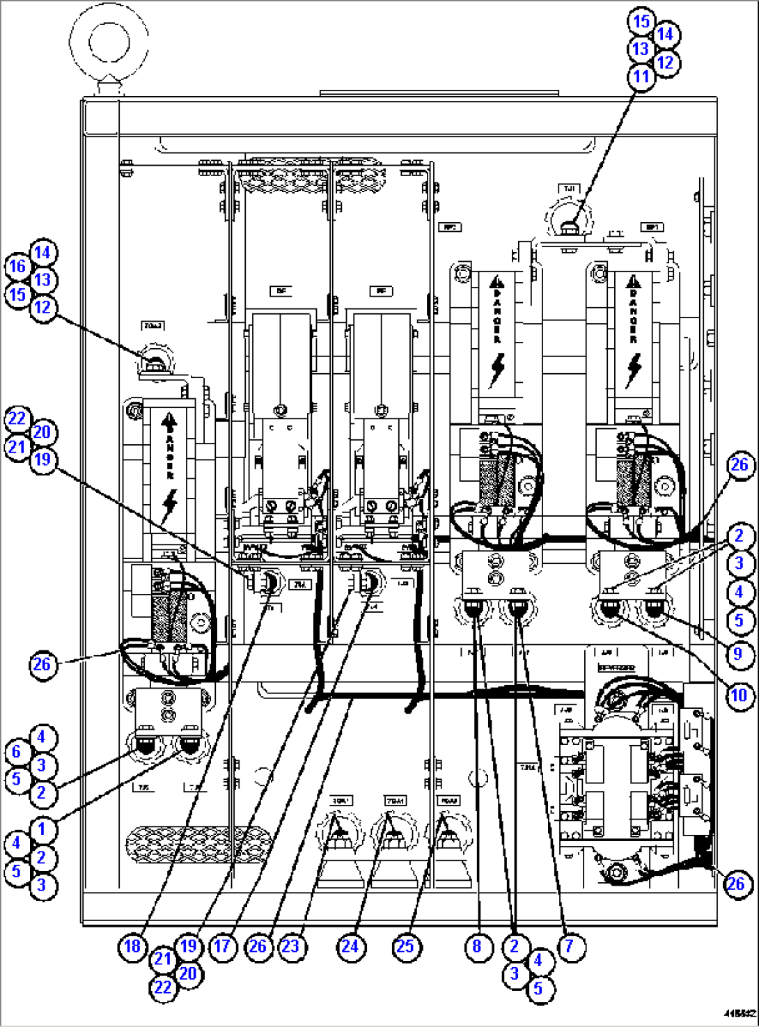 CONTROL CABINET WIRING (LEFT DOOR)