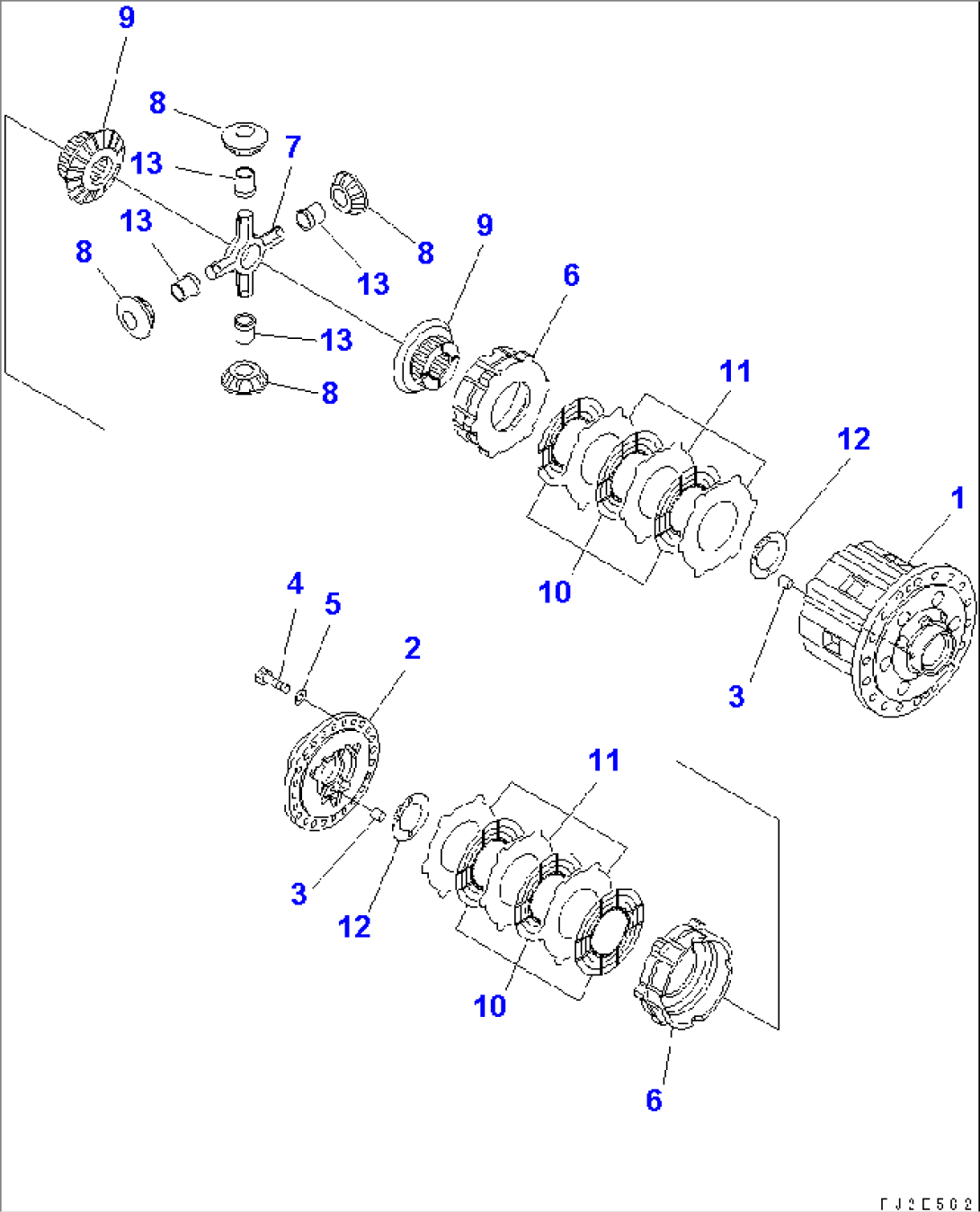 FRONT DIFFERENTIAL (DIFFERENTIAL LOCK) (FOR LIMITED SLIP DIFFERENTIAL)(#2001-)