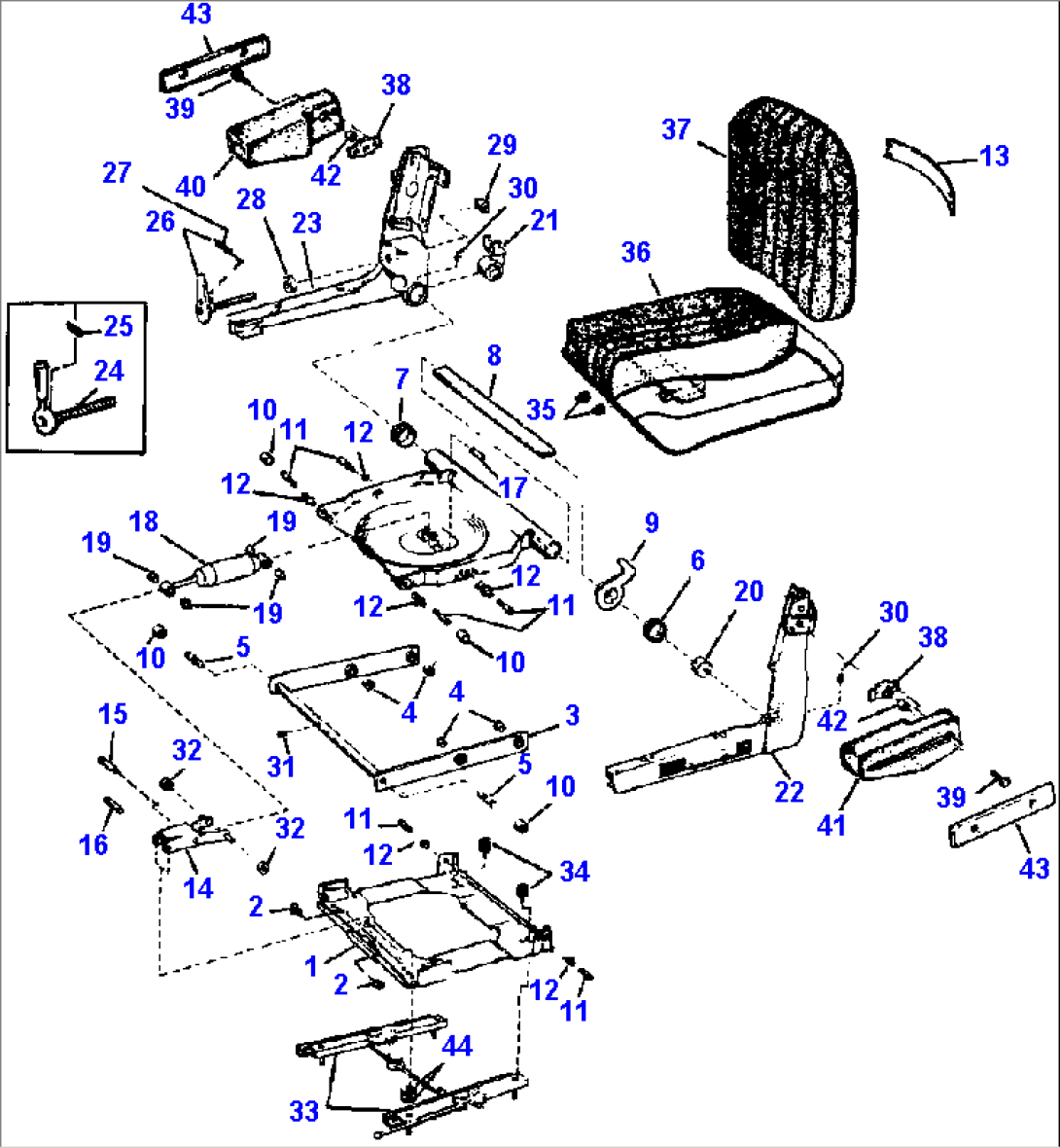 SUSPENSION SEAT - FLIP-UP ARM REST