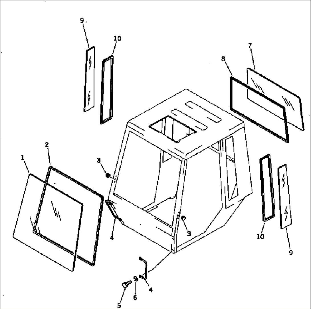 STEEL CAB (WITH ROOF DOOR TYPE) (2/6) (B-TYPE) (EXCEPT JAPAN)
