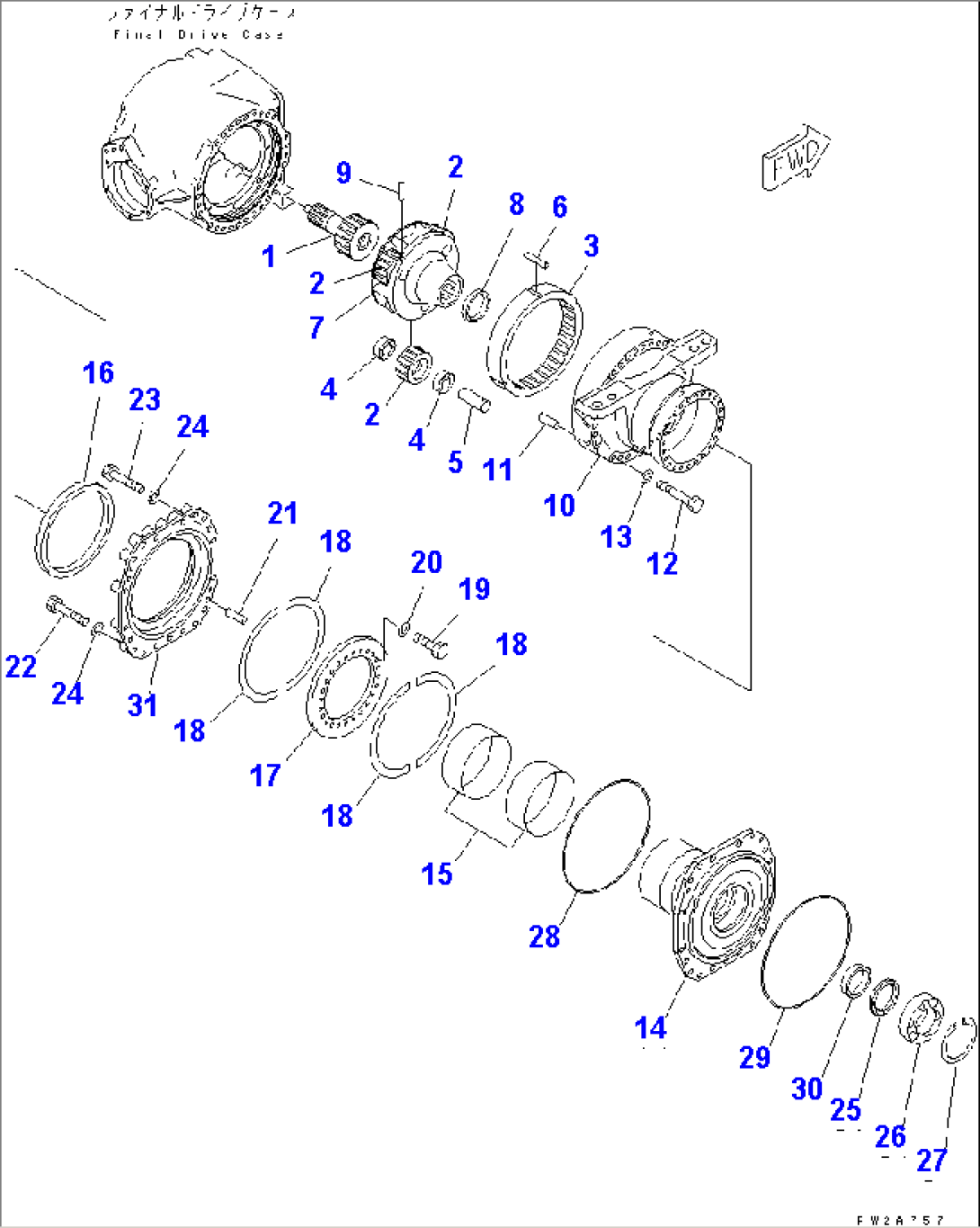 REAR AXLE (FINAL DRIVE) (PLANETARY GEAR) (DIFFERENTIAL LOCK TYPE)