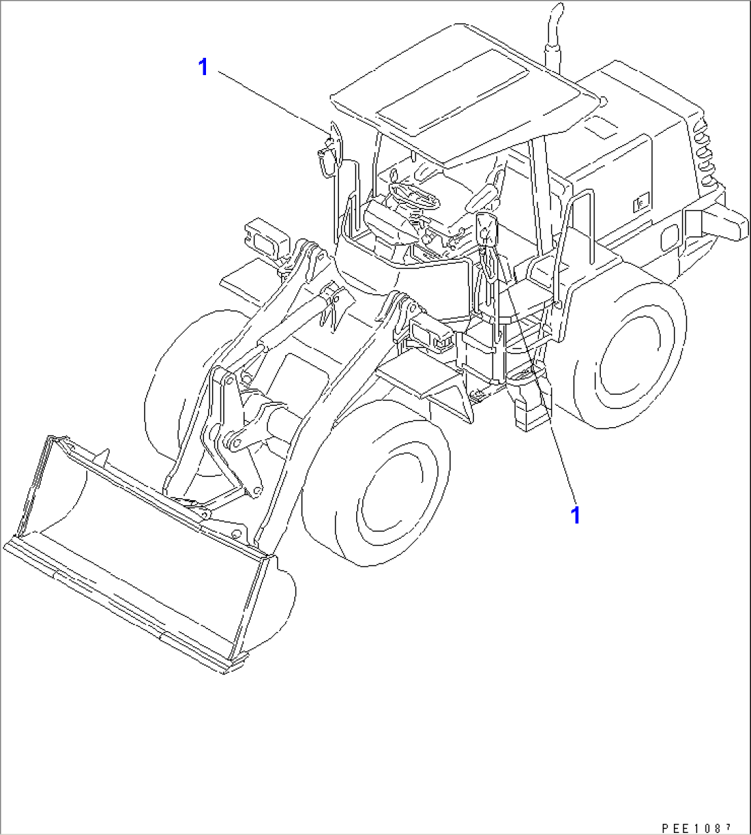 GLASS AND REAR VIEW MIRROR (WITH CANOPY)(#60001-)