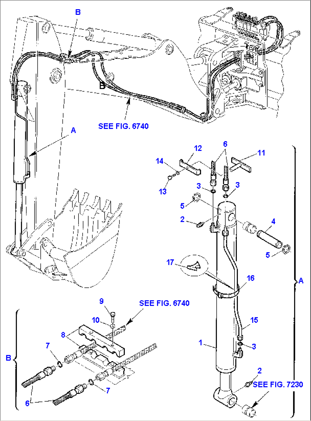HYDRAULIC PIPING (BUCKET - 4 IN 1 CYLINDER LINE) (2/2)