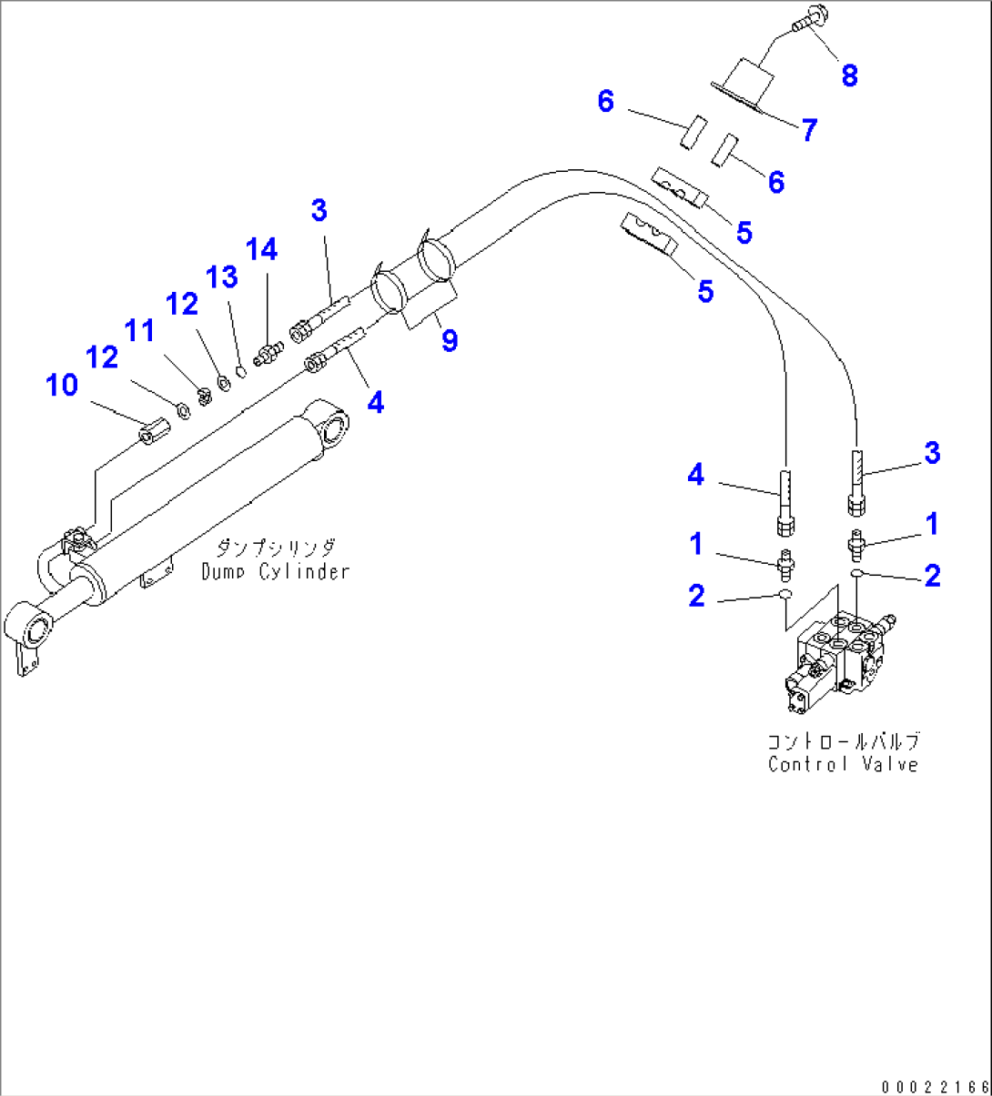 HYDRAULIC LINE (DUMP CYLINDER LINE)(#10001-11500)