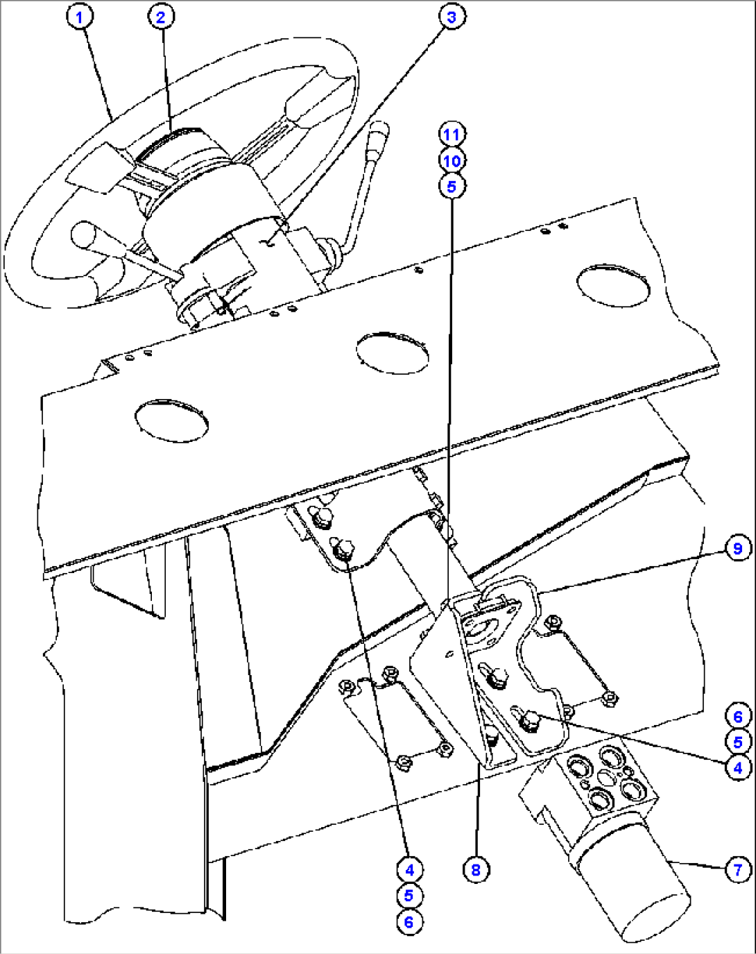 STEERING COLUMN & CONTROL VALVE INSTL
