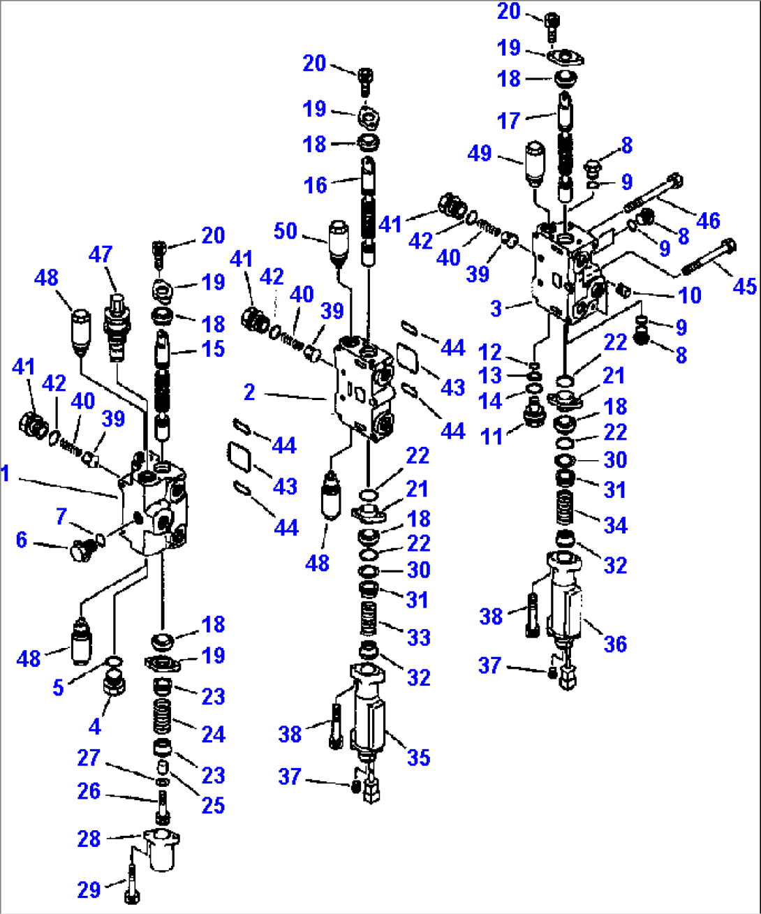 FIG NO. H0120-02A1 3-SPOOL CONTROL VALVE (1/2)