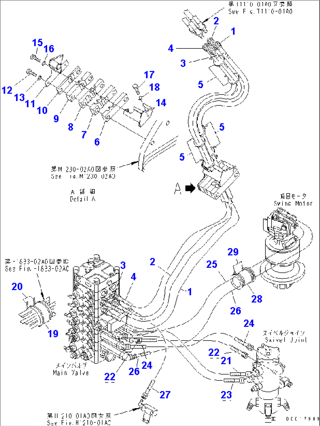 ARM AND BUCKET LINE (3/3) (FOR 1-ATTACHMENT)