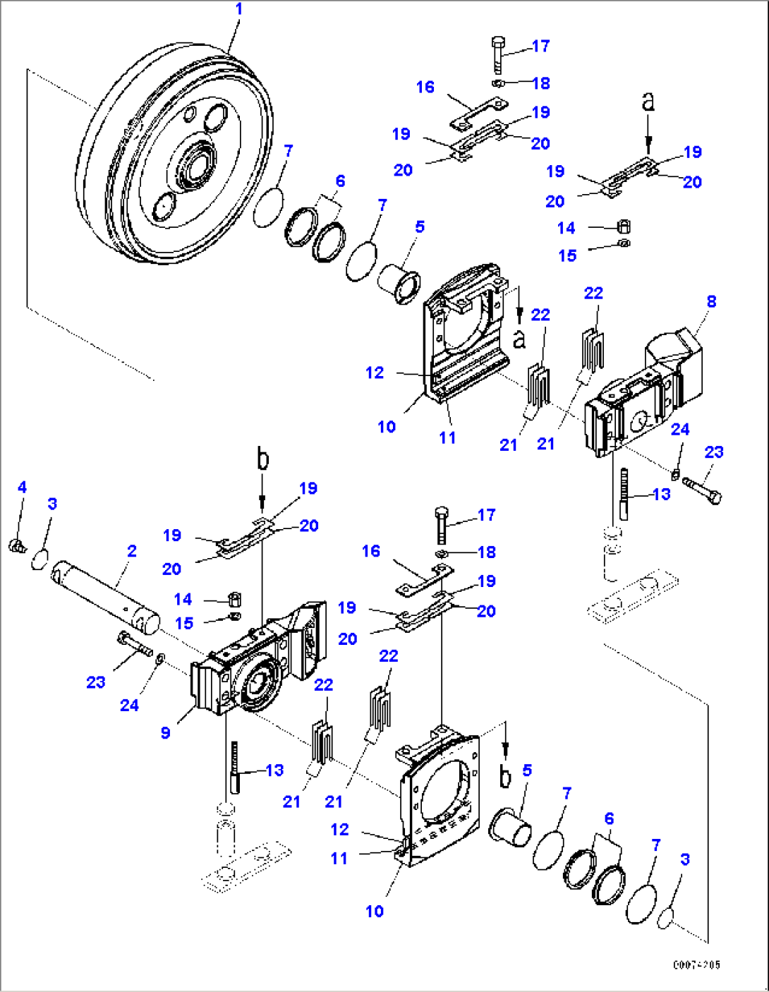 Track Frame, Front Idler, R.H. (#11609-)