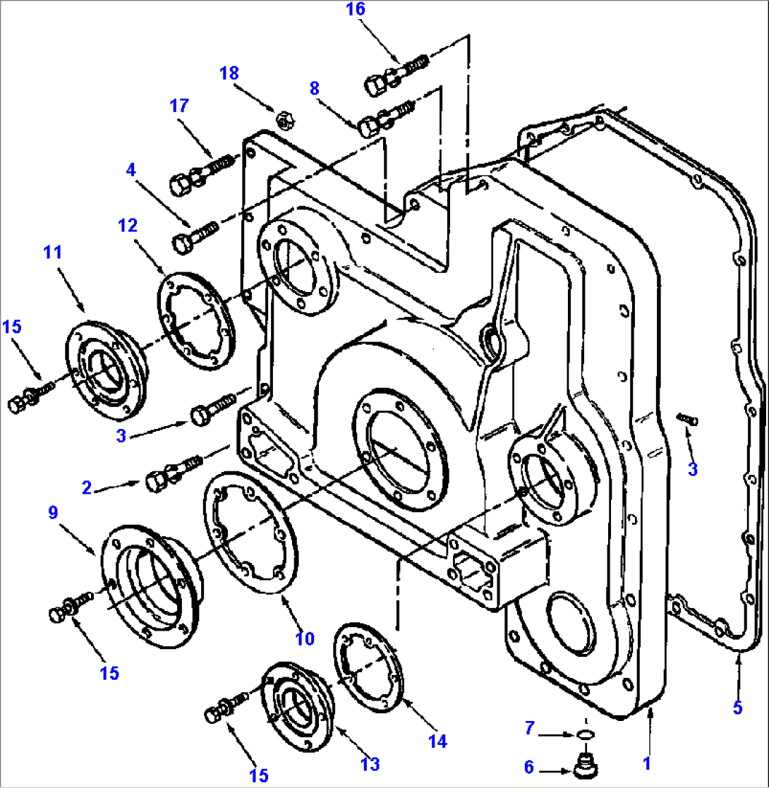 FRONT GEAR COVER ESN 34668921 & DOWN