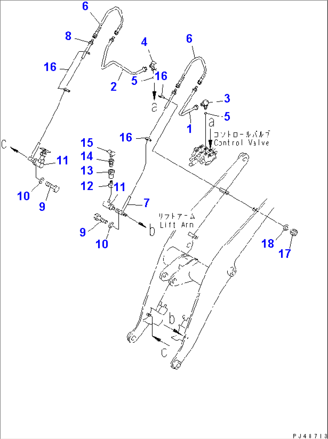 HYDRAULIC PIPING (FRONT ATTACHMENT LINE)
