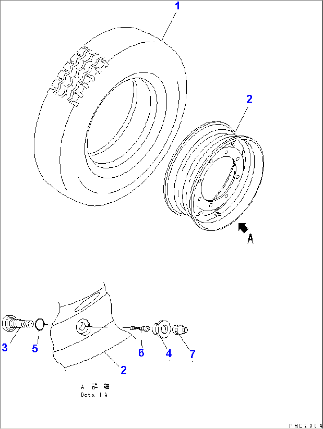 SPARE RIM AND TIRE (WITH 3RD WINCH)(#15301-)