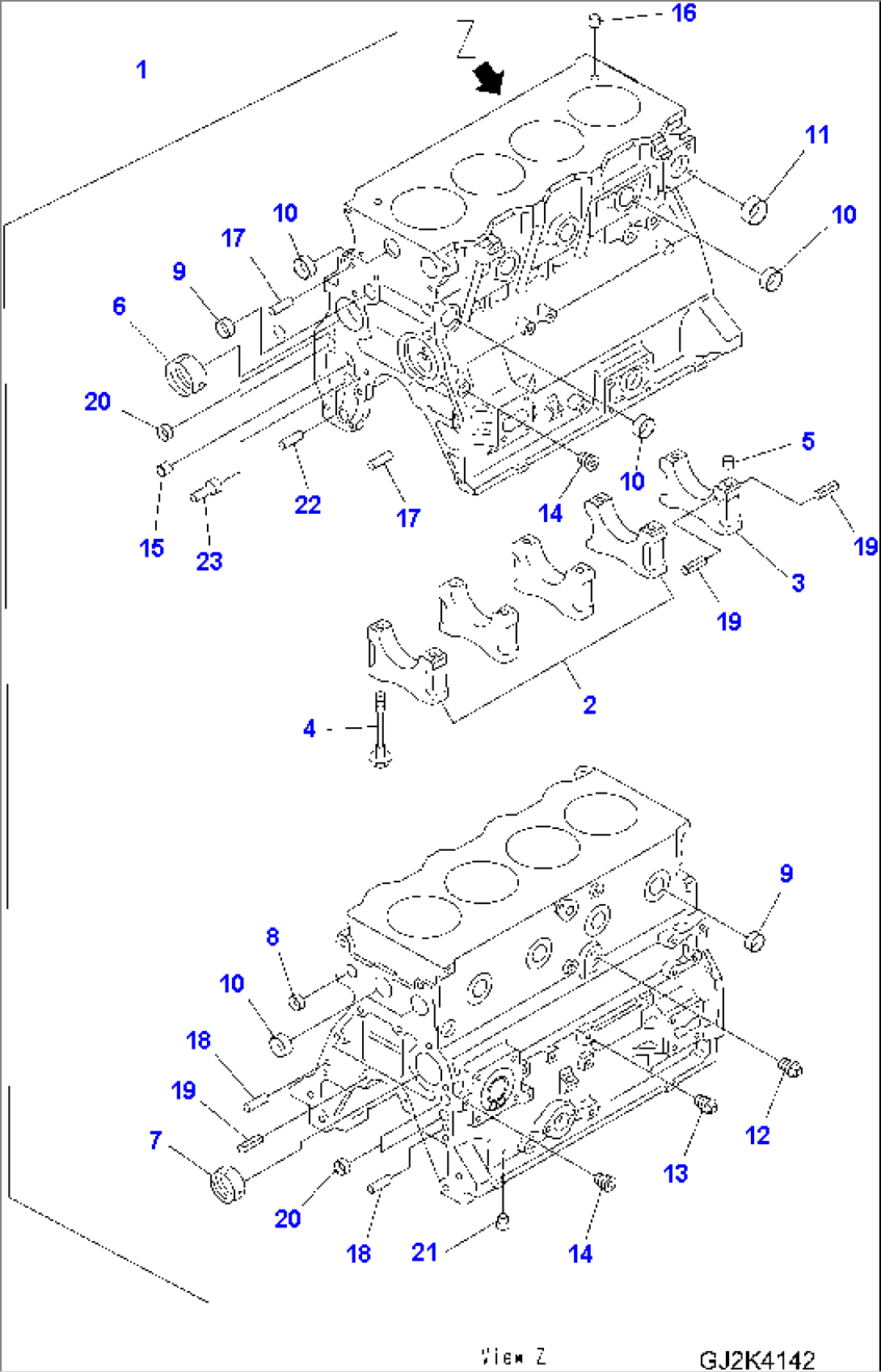 CYLINDER BLOCK AND ATTACHING PARTS