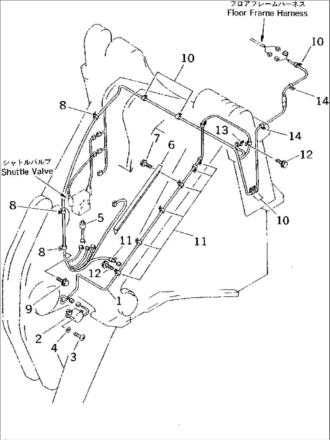 ELECTRICAL SYSTEM (BUCKET AUTO LEVELING SYSTEM LINE) (1/3) (FRONT FRAME LINE)(#50001-)
