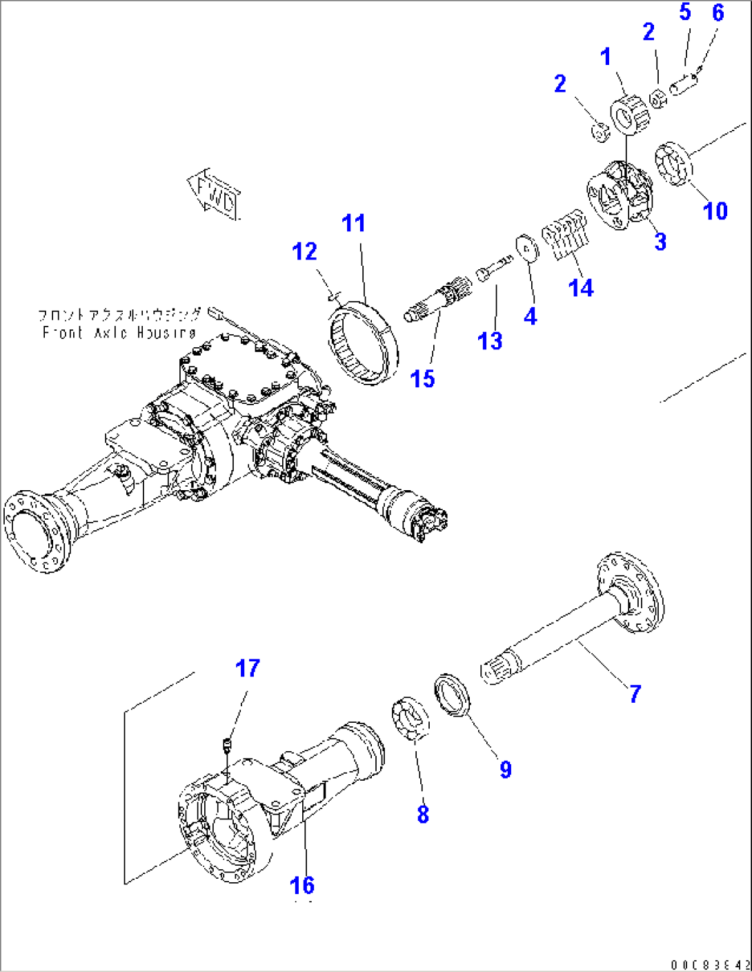 FRONT AXLE (FINAL DRIVE AND HOUSING) (R.H.)(#75816-)