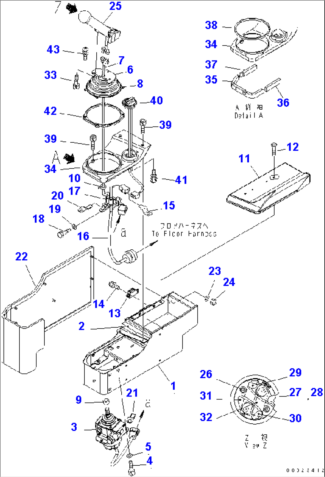 LEVER AND CONSOLE (FOR TRIMMING) (WITHOUT CAB)