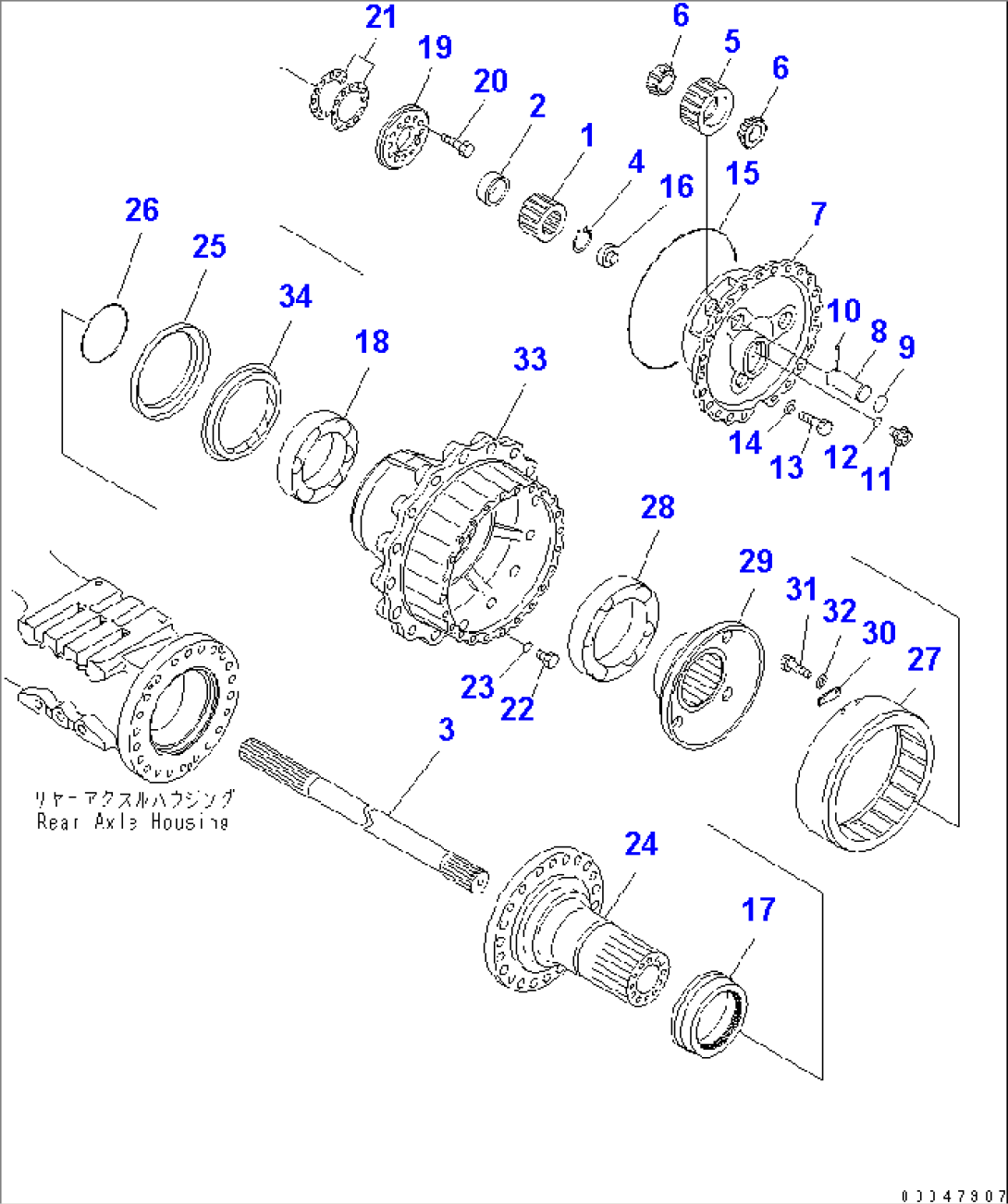 REAR AXLE (FINAL DRIVE)(#2001-)