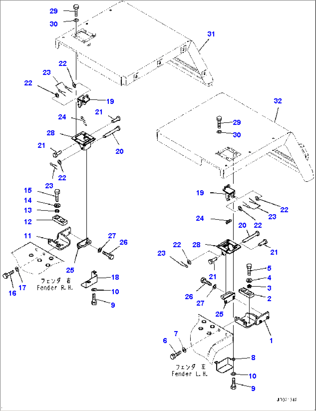 Rear Fender, Related Parts (#75001-)
