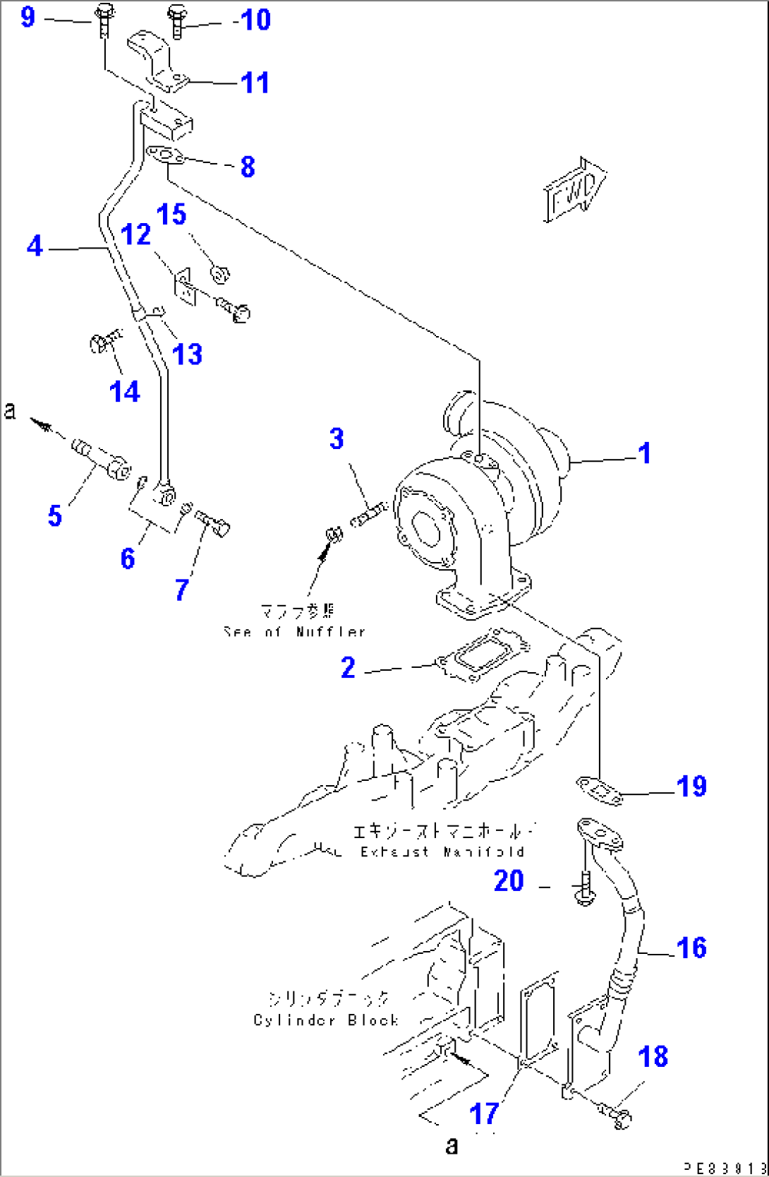 TURBOCHARGER OIL PIPING(#111868-131973)