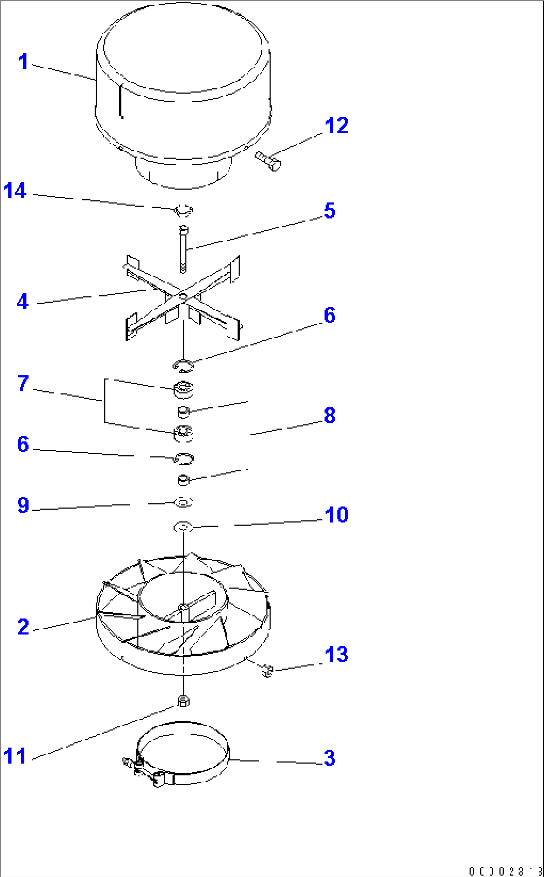 PRECLEANER (ENGINAIRE) (INNER PARTS)(#1001-)