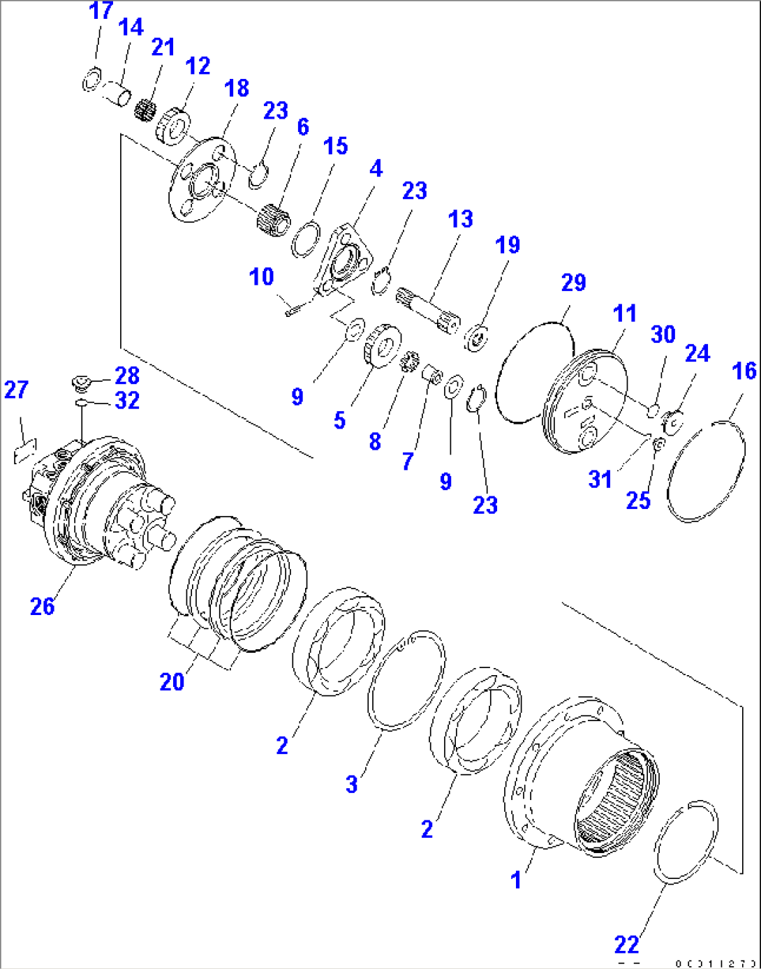 TRAVEL MOTOR (1/3) (INNER PARTS)