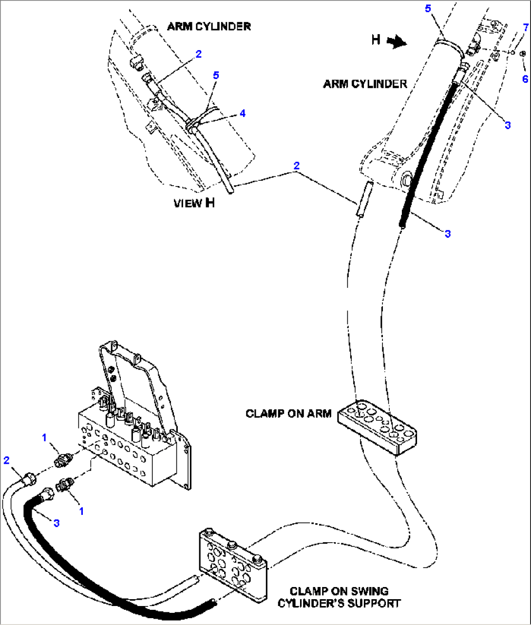 H6502-01A0 HYDRAULIC PIPING BACKHOE ARM LINE