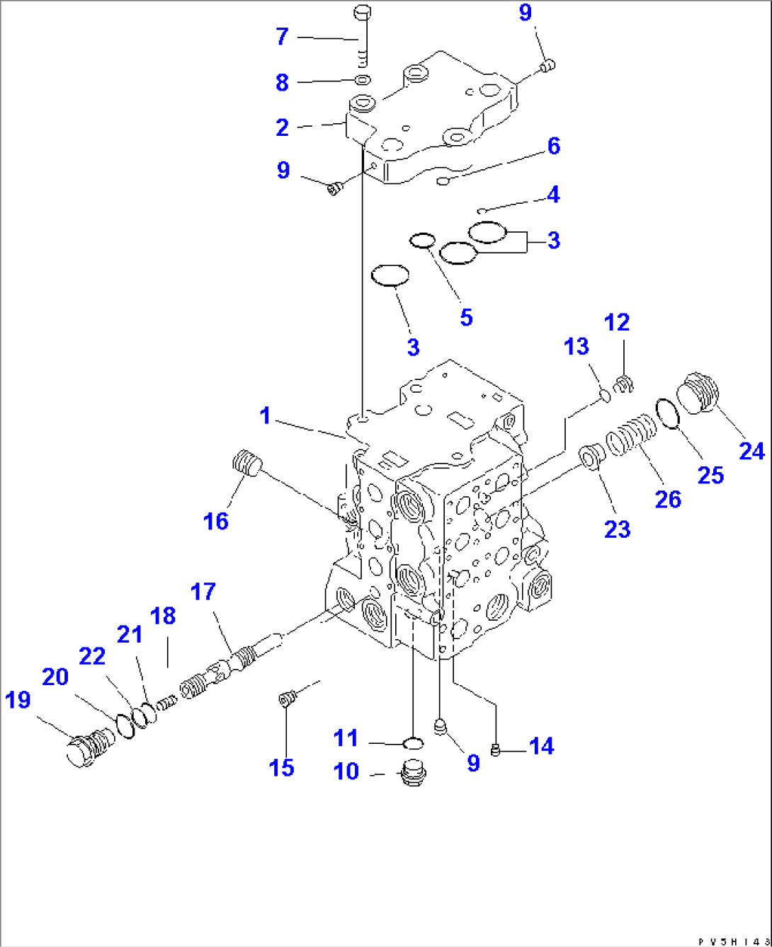 CONTROL VALVE (3-SPOOL) (1/5) (STD)