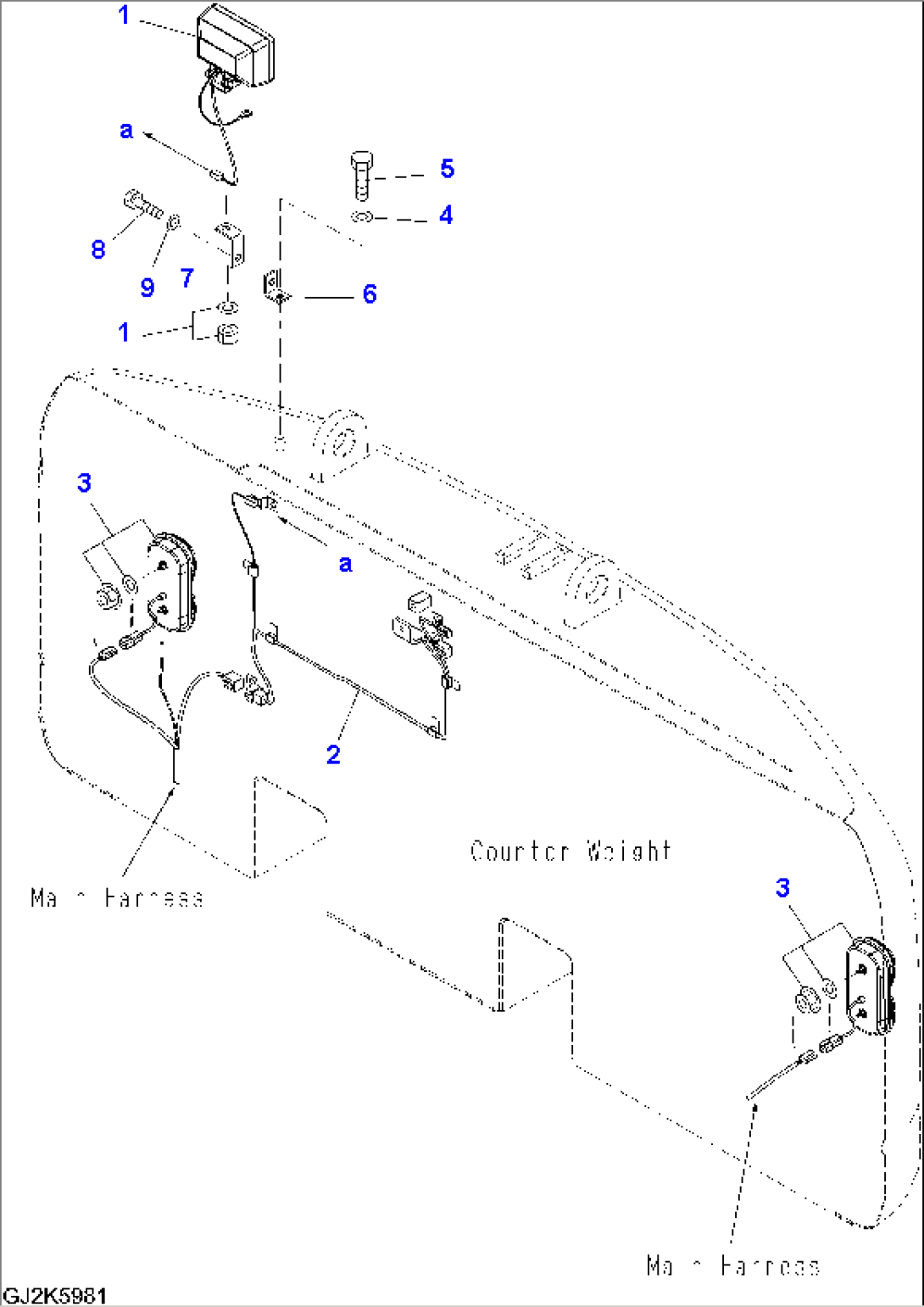 WIRING (REAR WORK LAMP AND REAR LAMP)