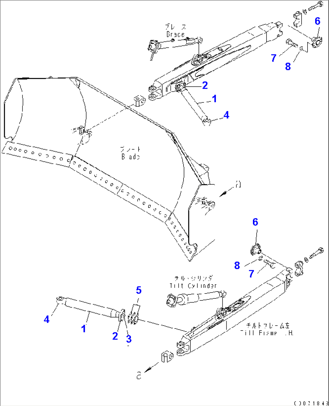 DOZER FRAME ARM AND TRUNNION (FOR COAL DOZER)(#80001-)
