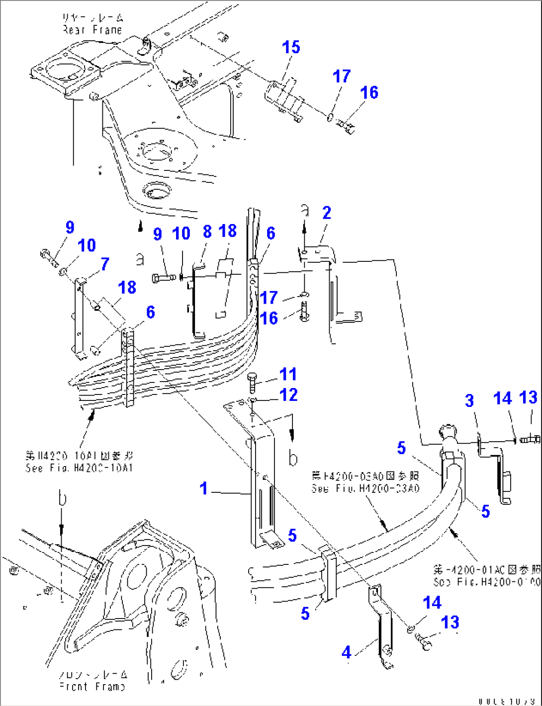 HYDRAULIC PIPING (PIPING MOUNT) (WITH FALL DOWN PREVENTION VALVE)(#70001-)