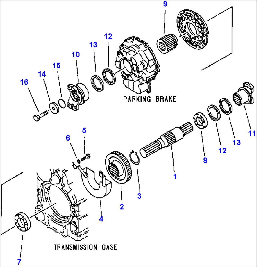 FIG. F4350-76A0 TRANSMISSION - OUTPUT SHAFT