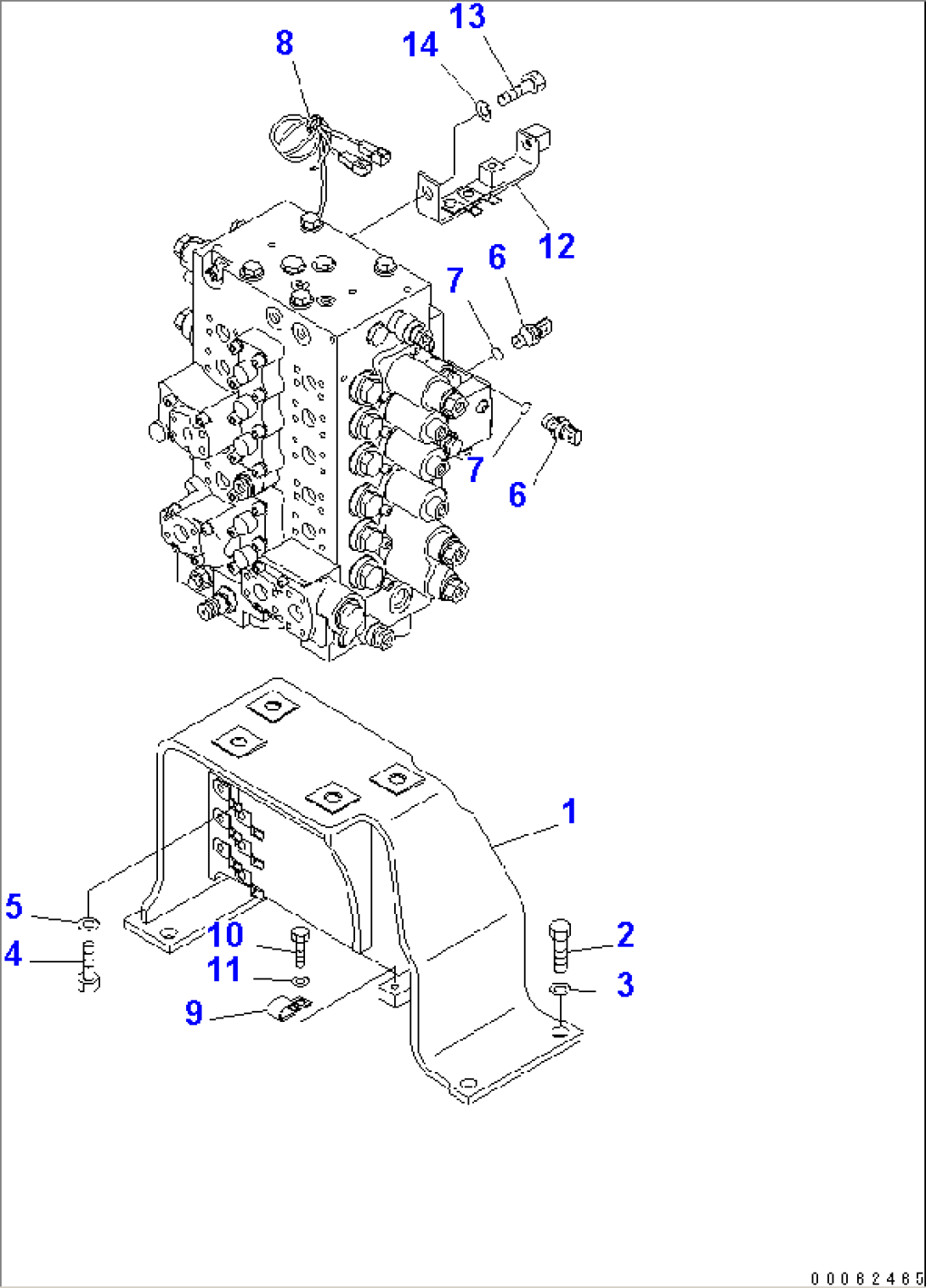 MAIN CONTROL VALVE (VALVE BRACKET AND SENSOR)(#80001-)