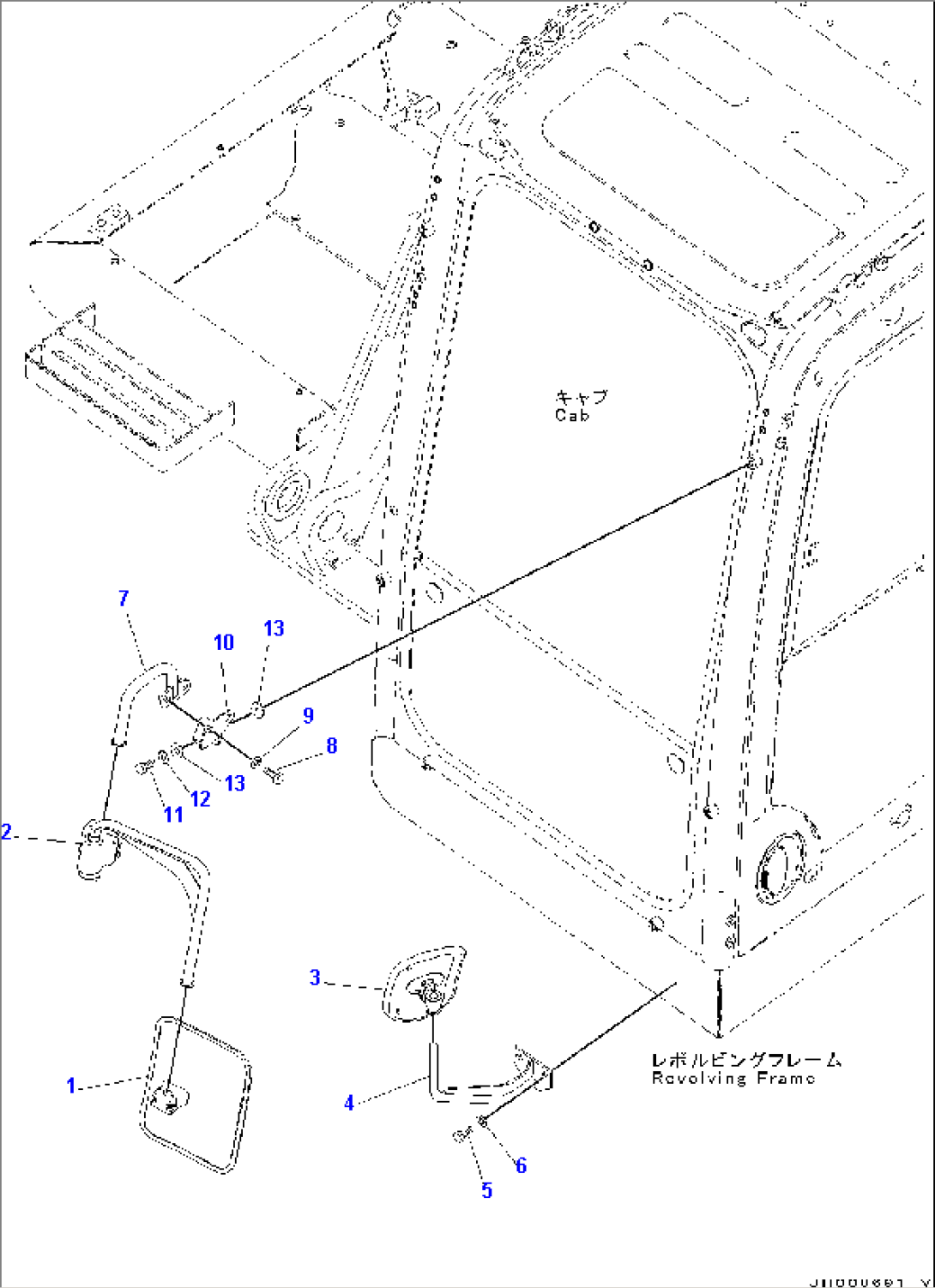 Rearview Mirror, LHS, Except Japan(#80001-)