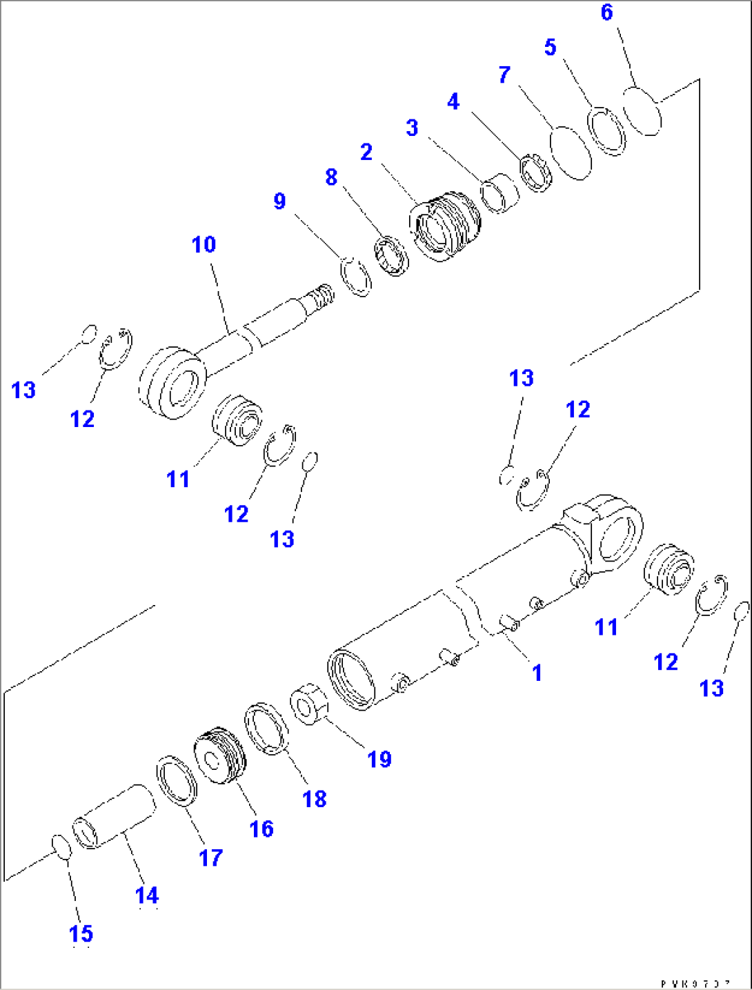 BLADE ANGLE CYLINDER (INNER PARTS) (WIDE TYPE)