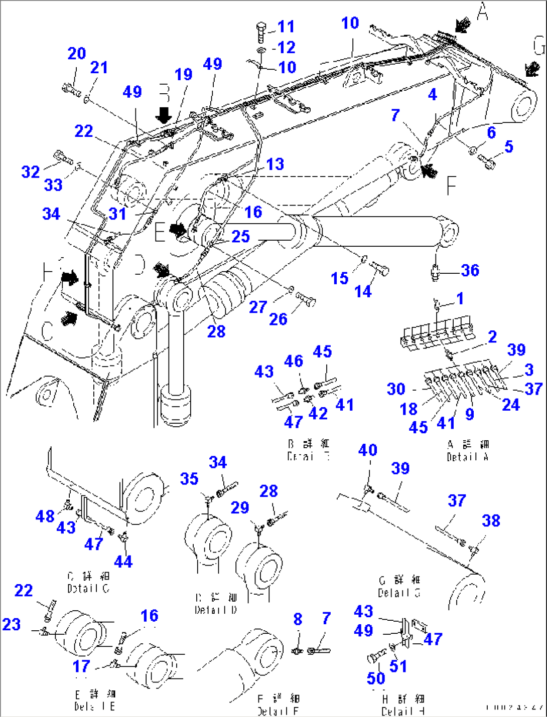 WORK EQUIPMENT (LUBRICATION) (BOOM SIDE) (FOR LOADER)(#11127-)