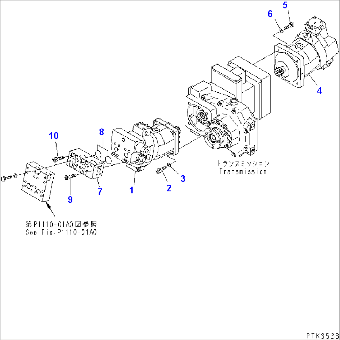 TRAVEL MOTOR AND MOUNTING PARTS (20KPH)(#K30001-K31999)