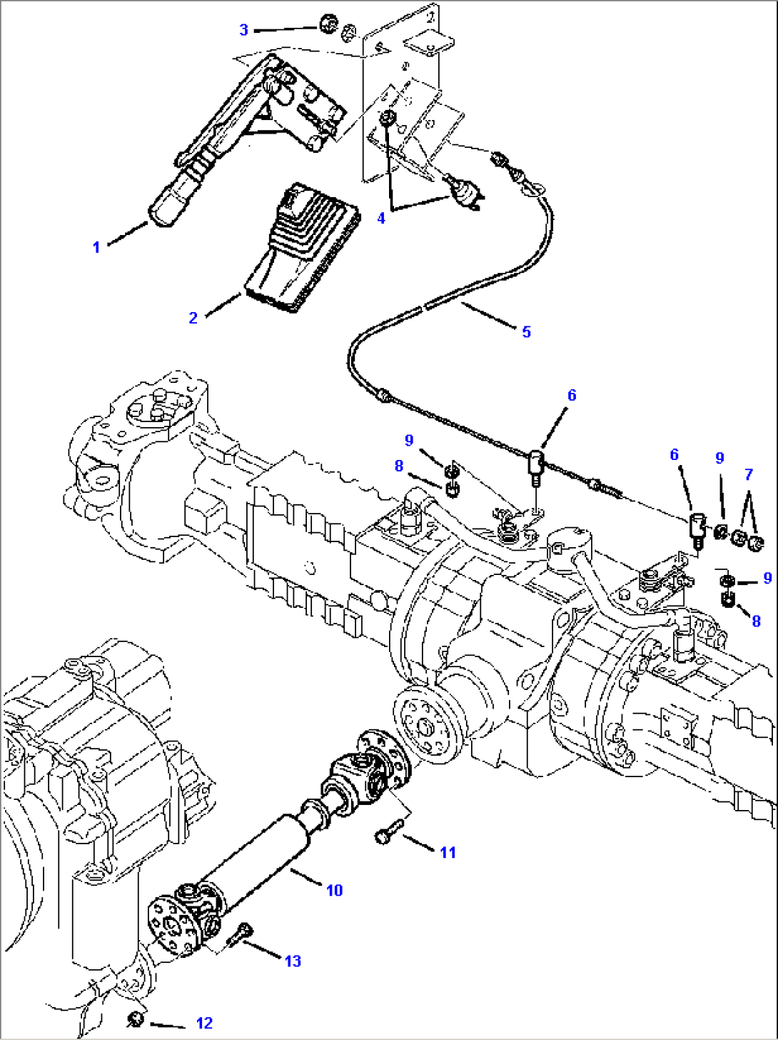 FIG. F3100-01A0 HAND BRAKE AND REAR DRIVE SHAFT