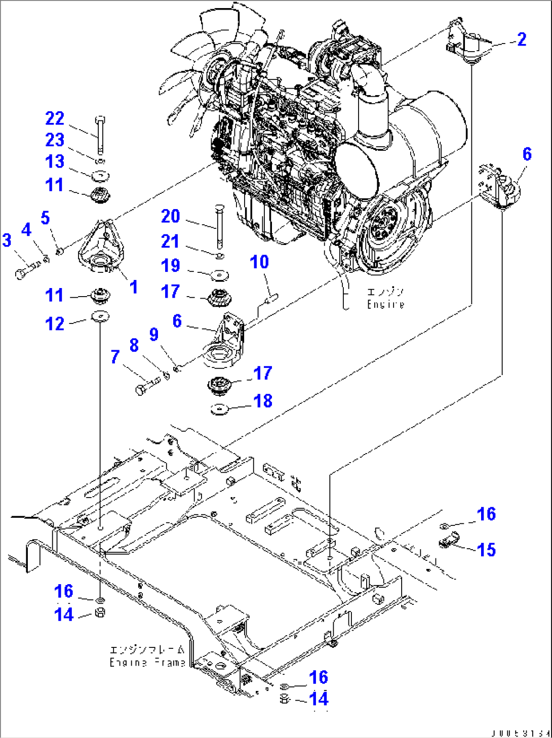 ENGINE MOUNT (BRACKET AND CUSHION)(#2001-)