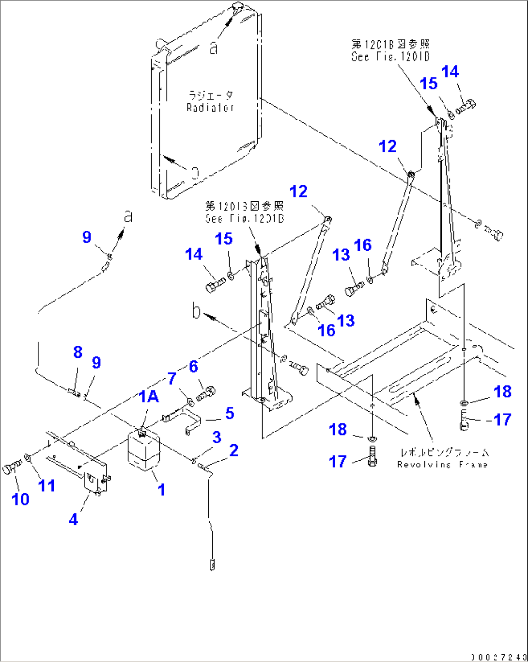 COOLING (SUB TANK AND RADIATOR MOUNT) (OIL COOLER SWING TYPE)(#1201-)