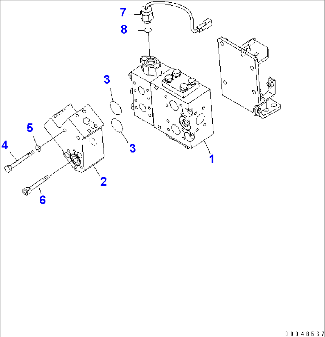 EMERGENCY STEERING LINE (DIVERTER VALVE)(#55001-)