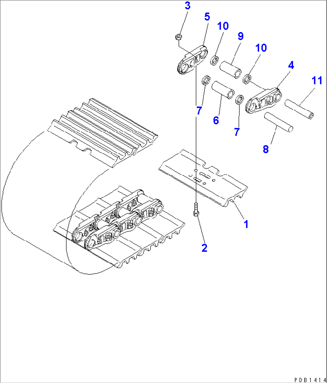 TRACK SHOE (TRIPLE GROUSER WITH HOLE) (900MM WIDE) (LC)
