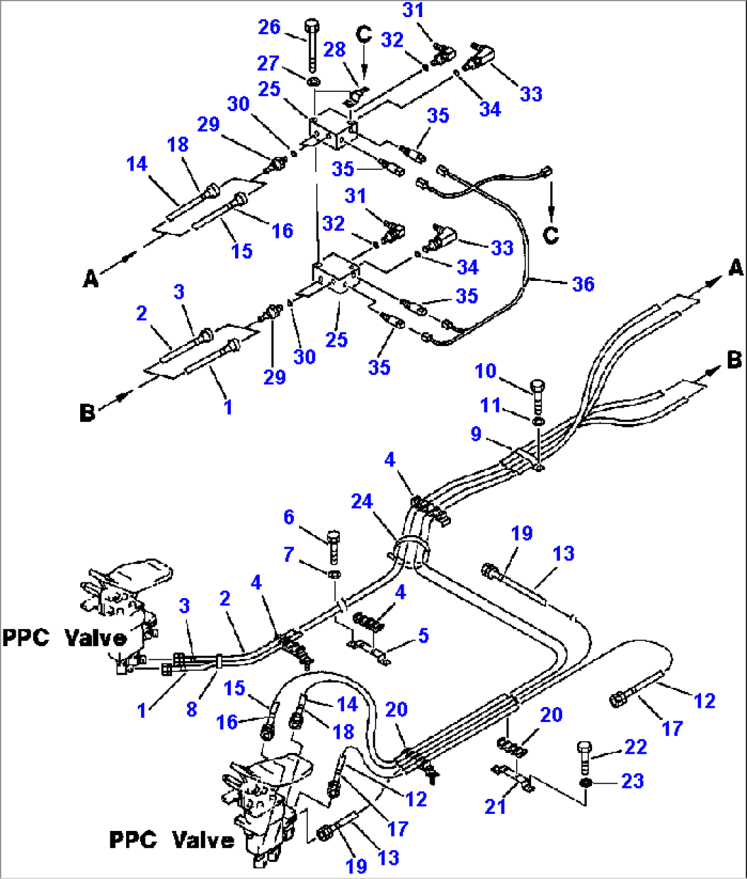 FIG NO. K1540-0102 ATTACHMENT PPC LINE (2 ACTUATORS)