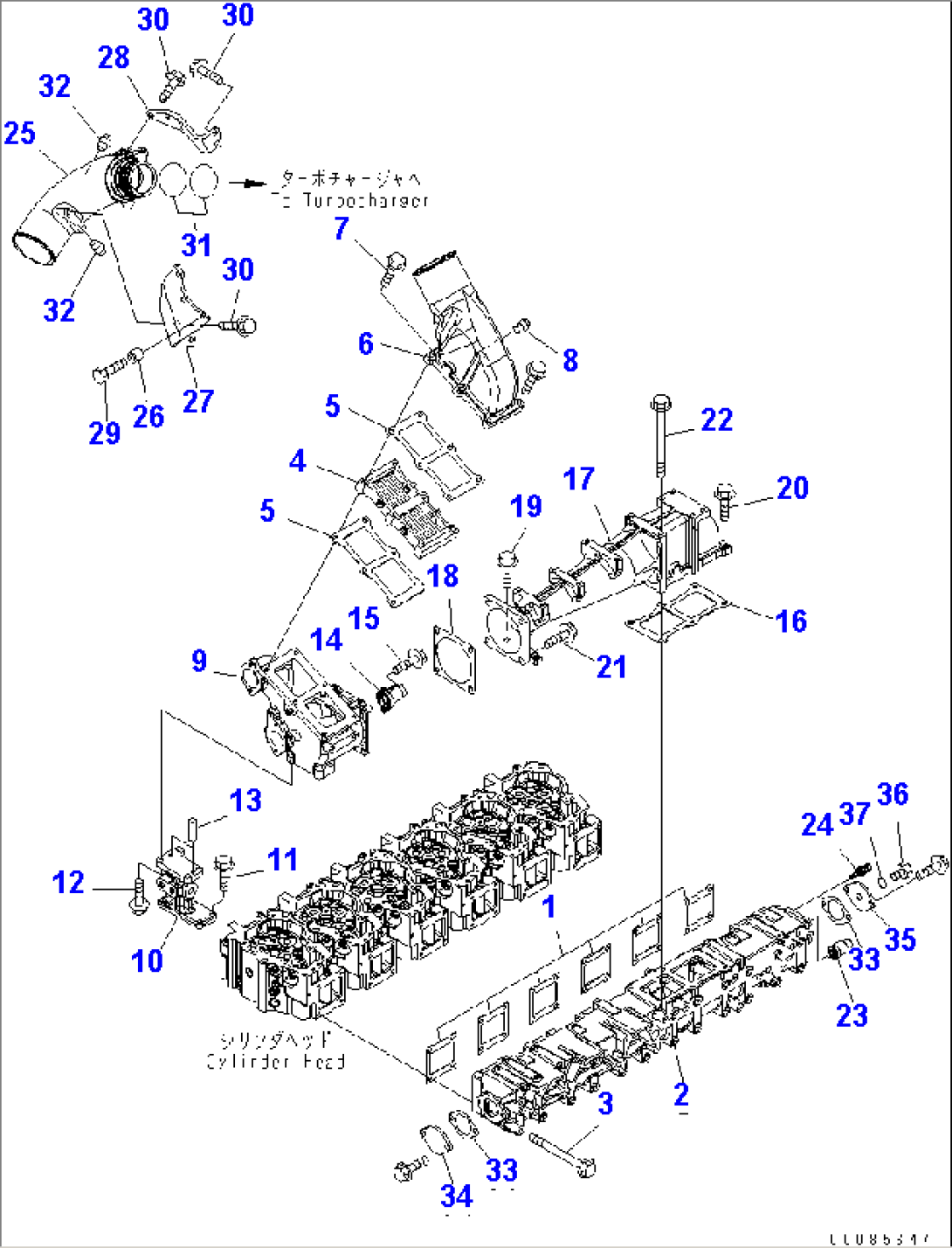 AIR INTAKE MANIFOLD AND CONNECTION (LANDFILL SPEC.)(#532005-)