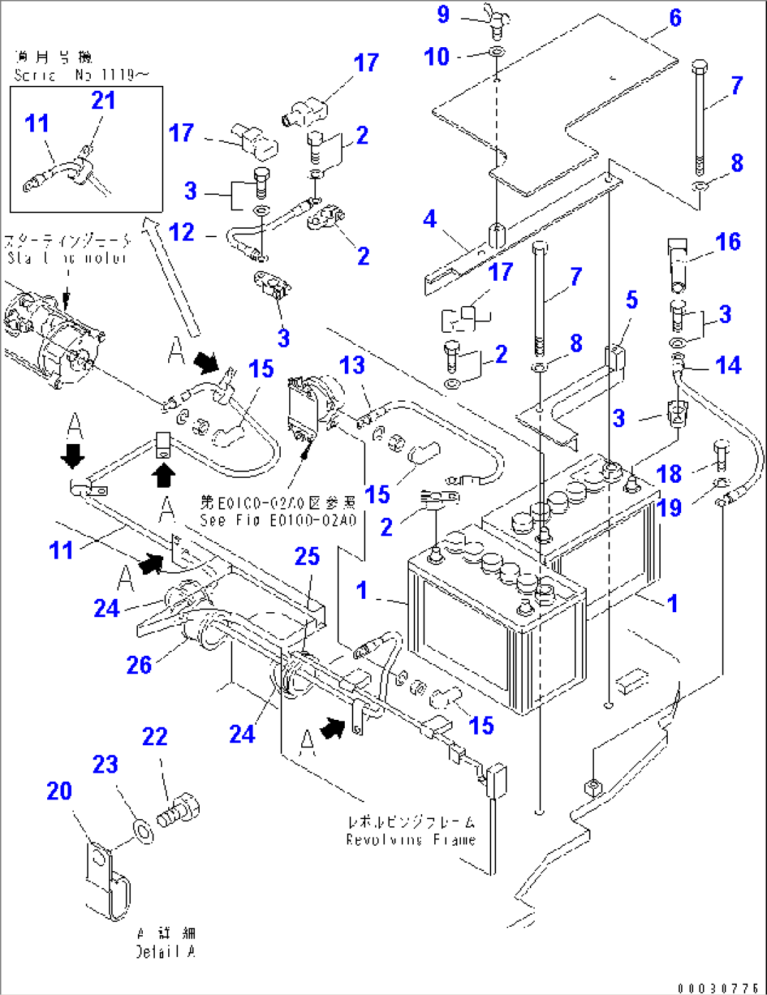 BATTERY AND MOUNTING (COLD WEATHER SPEC.)