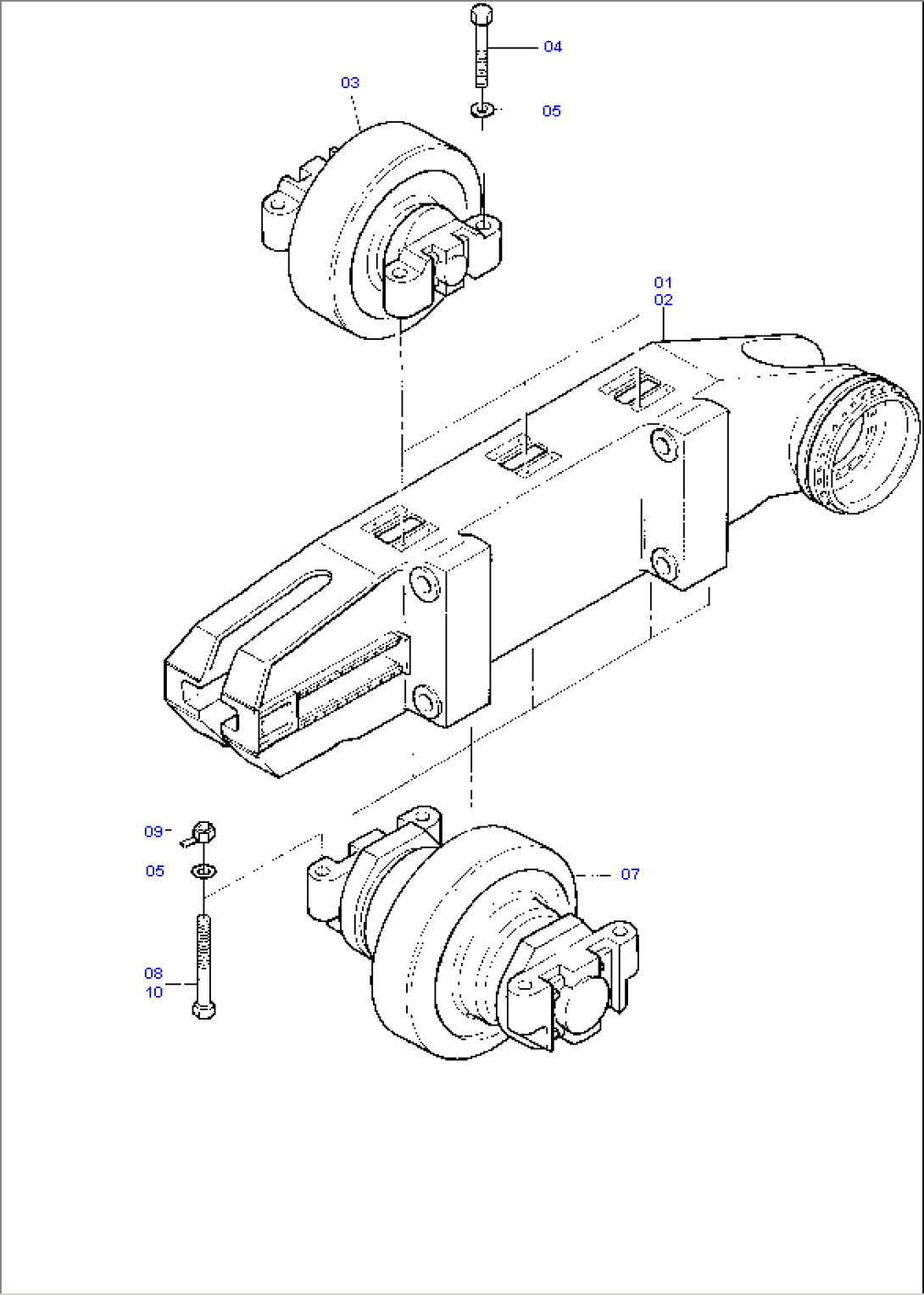 Track Frame R.H. and L.H., Bottom- and Roller