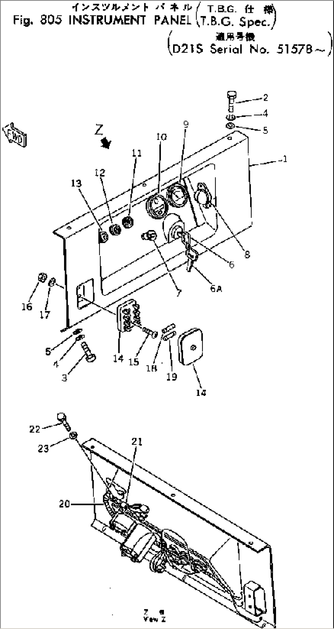 INSTRUMENT PANEL (TBG SPEC.)(#51578-)