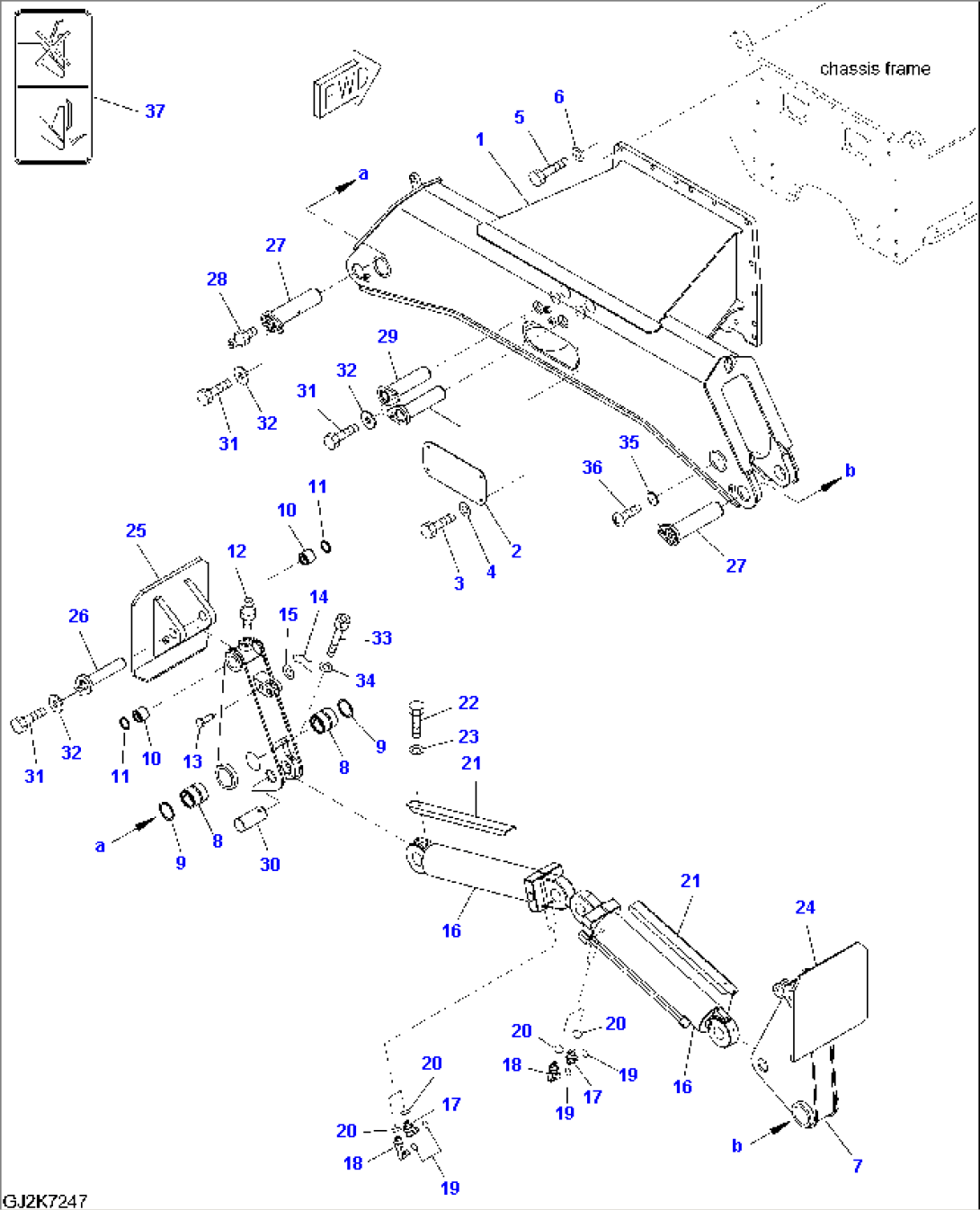 REAR OUTRIGGERS WITH LINKS AND MOUNTING PARTS