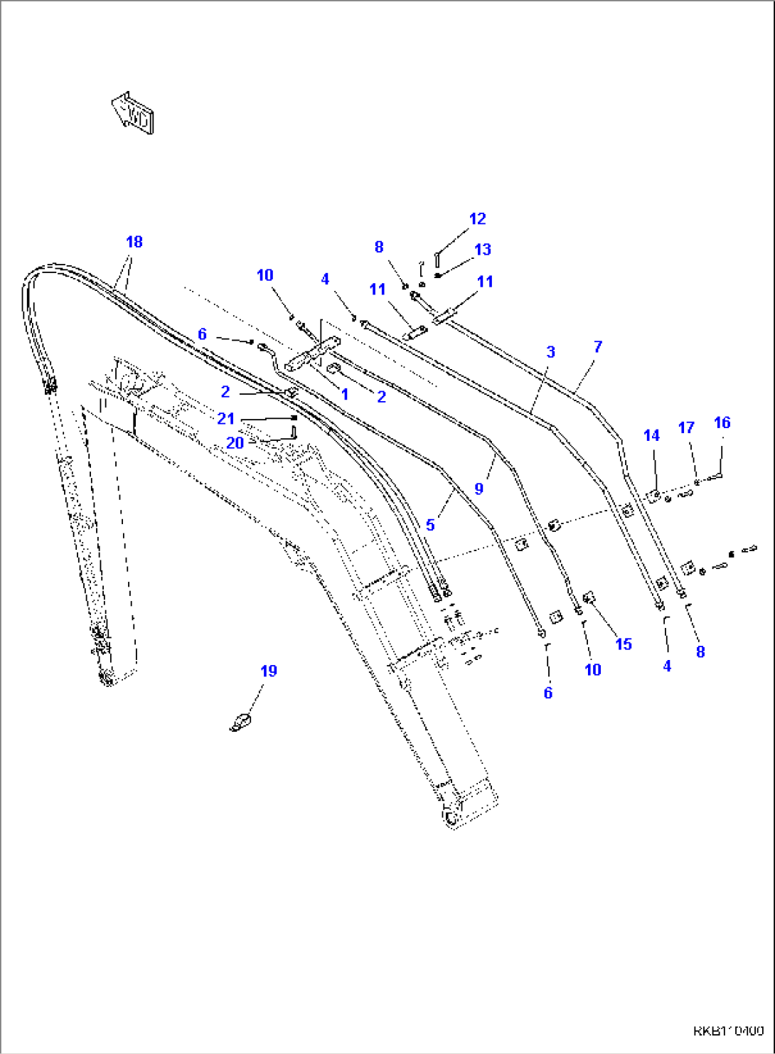 HYDRAULIC PIPING (ATTACHMENT LINE) (4/6), 1, 2 AND 3-ATTACHMENT, DOUBLE EFFECT