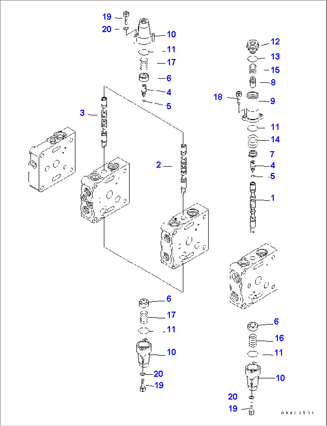 CONTROL VALVE (4-SPOOL) (2/11) (FOR PAT)